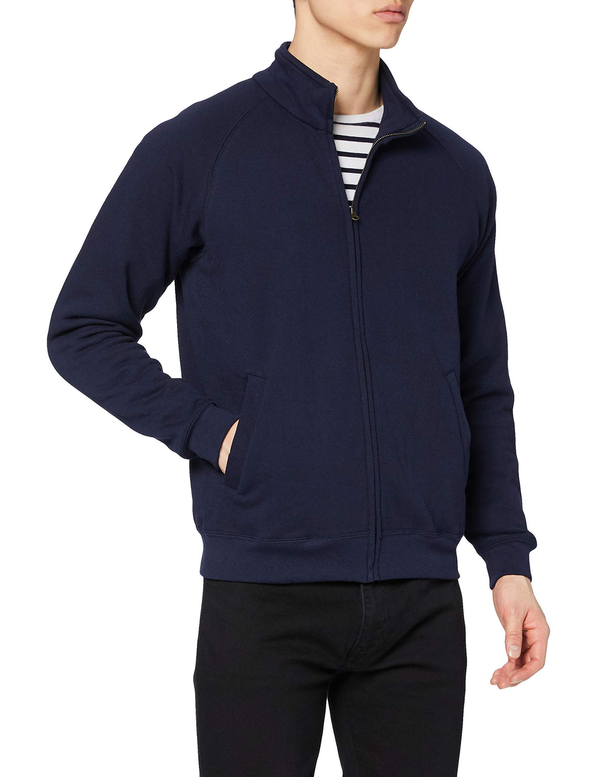 Fruit of the Loom Mens Zip front Classic Jacket, Deep Navy, Large
