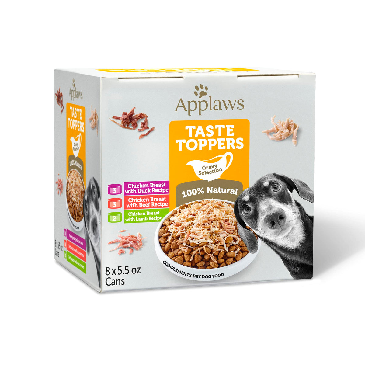 Applaws Taste Toppers, Natural Dog Food Topper, 8 Count, Limited Ingredient, Grain Free, Meal Topper for Dogs, Gravy Variety Count, 5.5oz Dog Food Cans