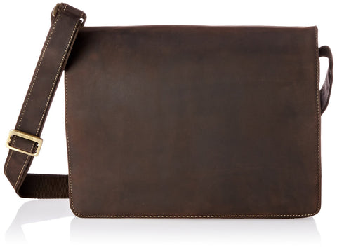 Visconti Harvard Distressed Leather Messenger Bag, Mocha, One Size