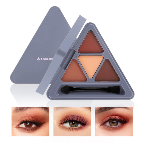 Boobeen Highly Pigmented Eyeshadow Palette Eye Shadow Powder Makeup Bright Eye Shadow Palettes-4 Colors, Shades in Matte and Shimmer, Long Wearing Blendable