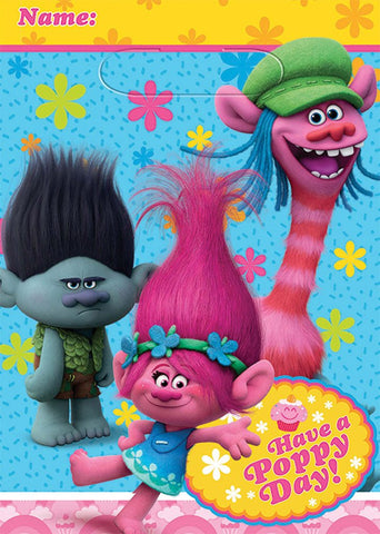 Amscan Trolls The Movie Favor Loot Bags 8 Piece Birthday Party Supplies, Multi, One Size
