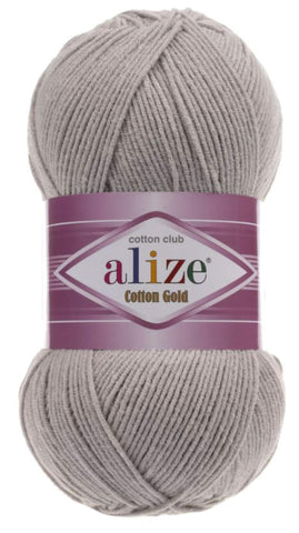 55% Cotton 45% Acrylic Alize Cotton Gold Yarn 1 Skein/Ball 100 gr 360 yds (200-Grey)
