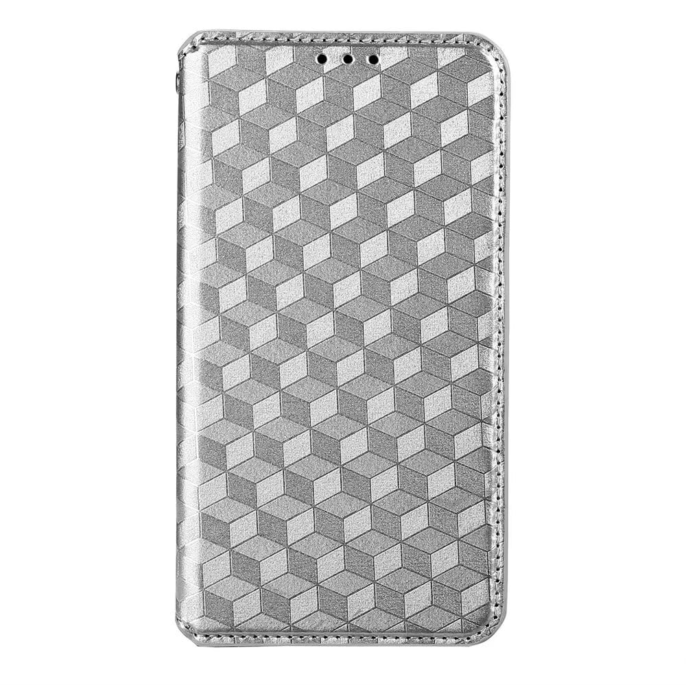 TINGYR Case for itel RS4 Cover, Cover Flip Case Magnetic with Wallet Style Card Slot,Deformable Bracket, Case for itel RS4 Smartphone.Silver
