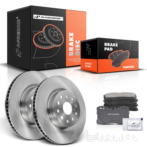 A-Premium 13.15 inch(334 mm) Front Vented Disc Brake Rotors + Ceramic Pads Kit Compatible with Select Lexus Models - LS460 2007-2013/2016-2017, 4.6L, 6-PC Set
