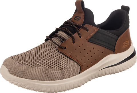 Skechers Men's Walking Sneaker, Brown Tan Knitted Mesh W Synthetic, 11
