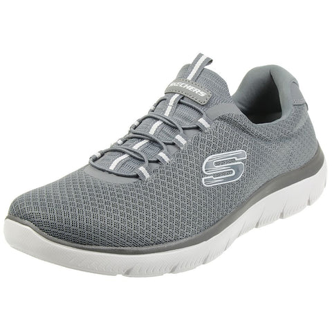 Skechers Men's Summits Sneaker, Charcoal Mesh Trim, 9.5 UK