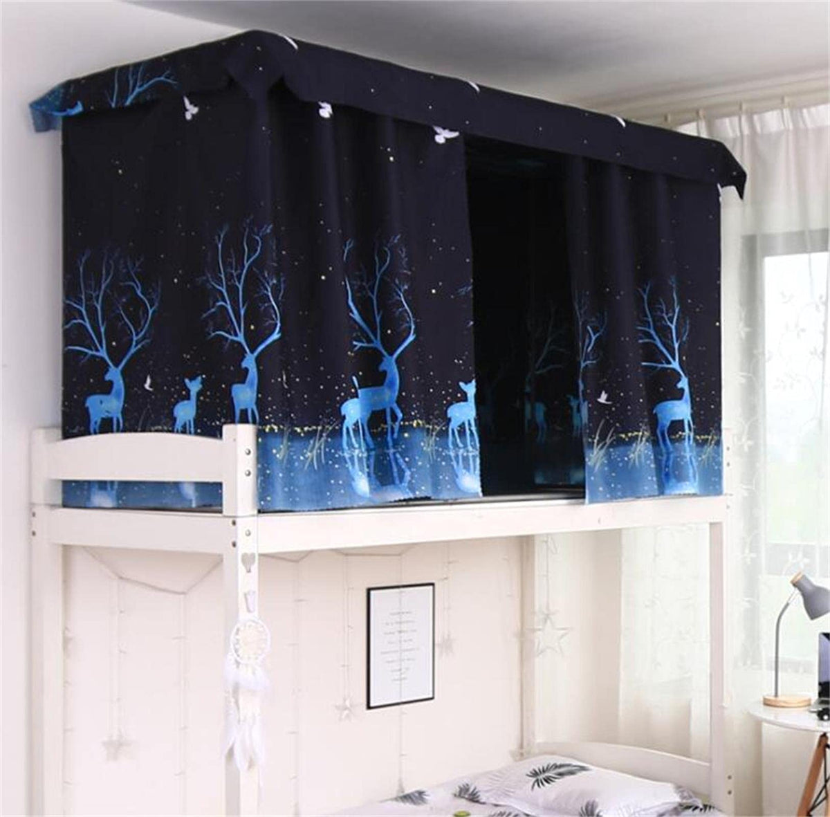 IPENNY Dustproof Bed Canopy Single Sleeper Bunk Bed Curtains Dormitory Blackout Cloth Bed Tent Curtain for Junior Loft Bed College Students Dorm Sleep Privacy Bed Spread Blackout Curtains