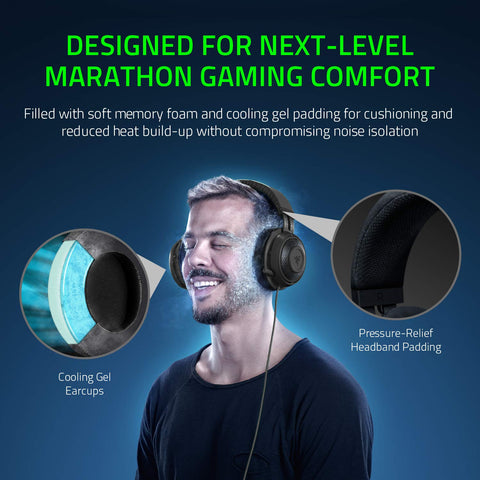 Razer Kraken Tournament Edition THX 7.1 Surround Sound Gaming Headset: Retractable Noise Cancelling Mic - USB DAC - For PC, PS4, PS5, Nintendo Switch, Xbox One, Xbox Series X & S, Mobile - Black