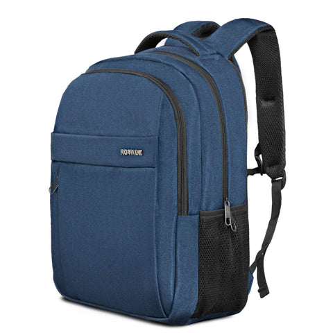 ROYALZ Laptop Backpack Men 15.6 inch for Business School Uni Travel Work Hand-Luggage Rucksack Notebook Compartment, Color:Blue