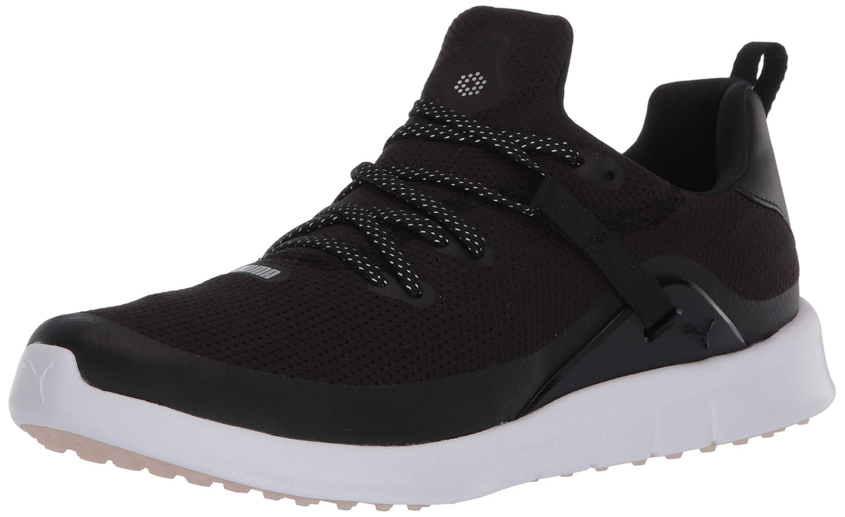 PUMA womens Laguna Fusion Sport Golf Shoe, Black/White, 6 US