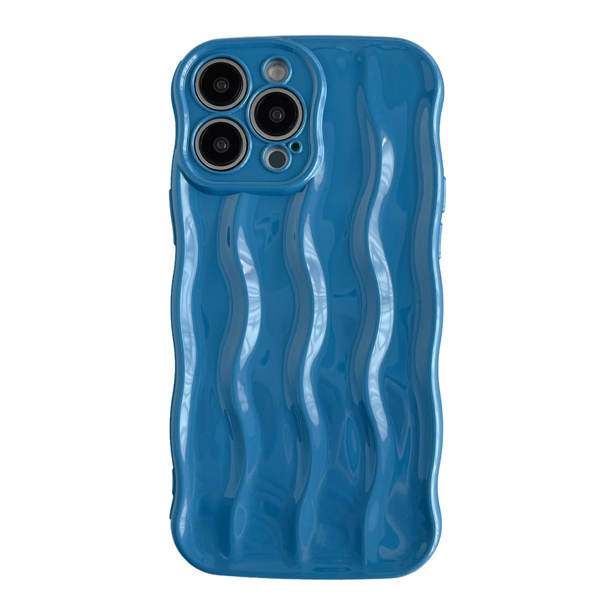 Caseative for iPhone 13 Pro Max Case,Water Ripple Pattern Curly Wave Frame Soft Compatible with iPhone Case (Blue,iPhone 13 Pro Max)
