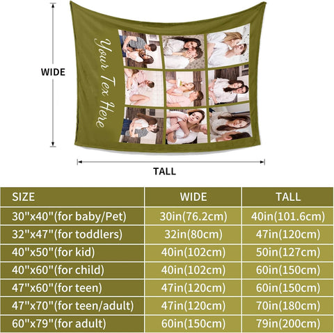 Rainsar Personalised Blanket with Photos and Text, Custom Blanket (Size 150X200 cm)