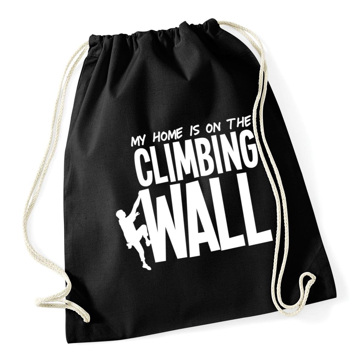 HippoWarehouse My Home is on the Climbing Wall Drawstring Cotton School Gym Kid Bag Sack 37cm x 46cm, 12 litres