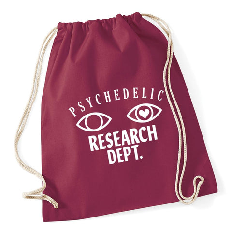 HippoWarehouse Psychedelic Research Dept Drawstring Cotton School Gym Kid Bag Sack 37cm x 46cm, 12 litres