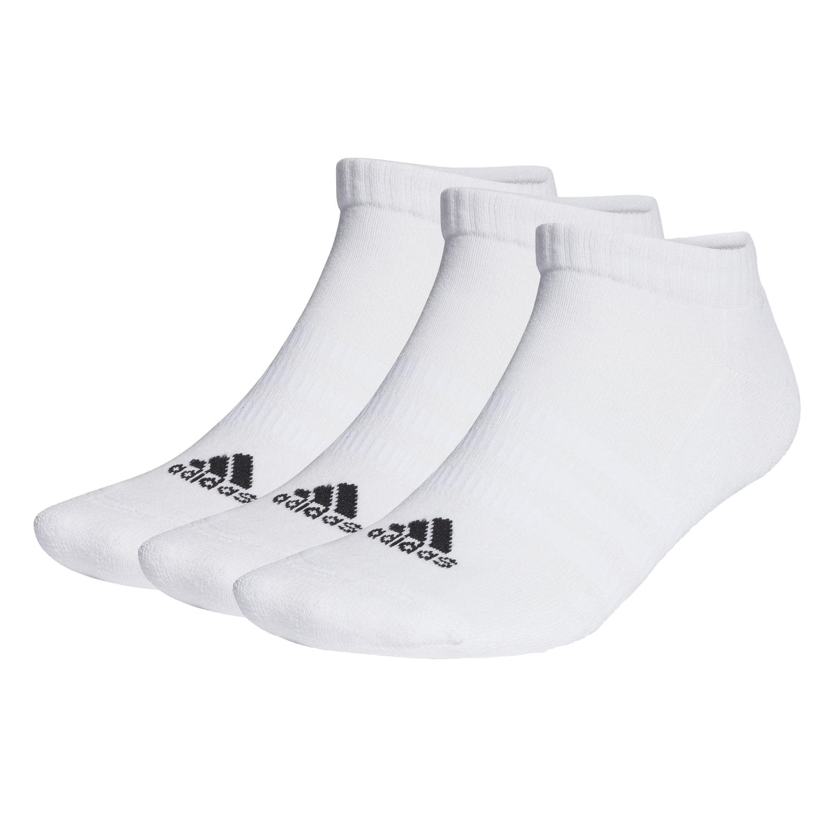 adidas Unisex Kids Cushioned Low-Cut Socks 3 Pairs, White/Black, 5-6 Years