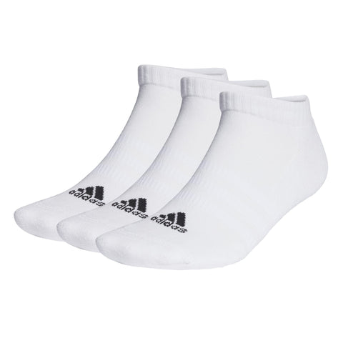 adidas Unisex Kids Cushioned Low-Cut Socks 3 Pairs, White/Black, 5-6 Years