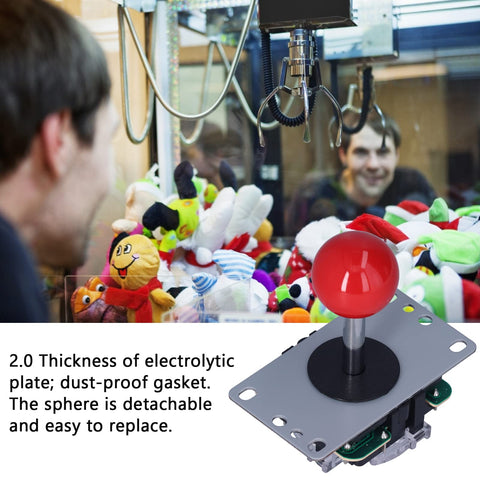Arcade Classic Competition 5 Pin Stick Rocker 8 Ways Joystick for PC Box 360, for PS2, for PS3 Games Arcade DIY Kit Parts Mame Jamma Game Consoles(red)