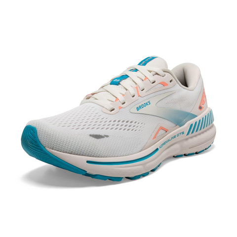 Brooks WomenÃ¢â‚¬â„¢s Adrenaline GTS 23 Supportive Running Shoe - Coconut/Papaya/Blue - 9.5 Medium