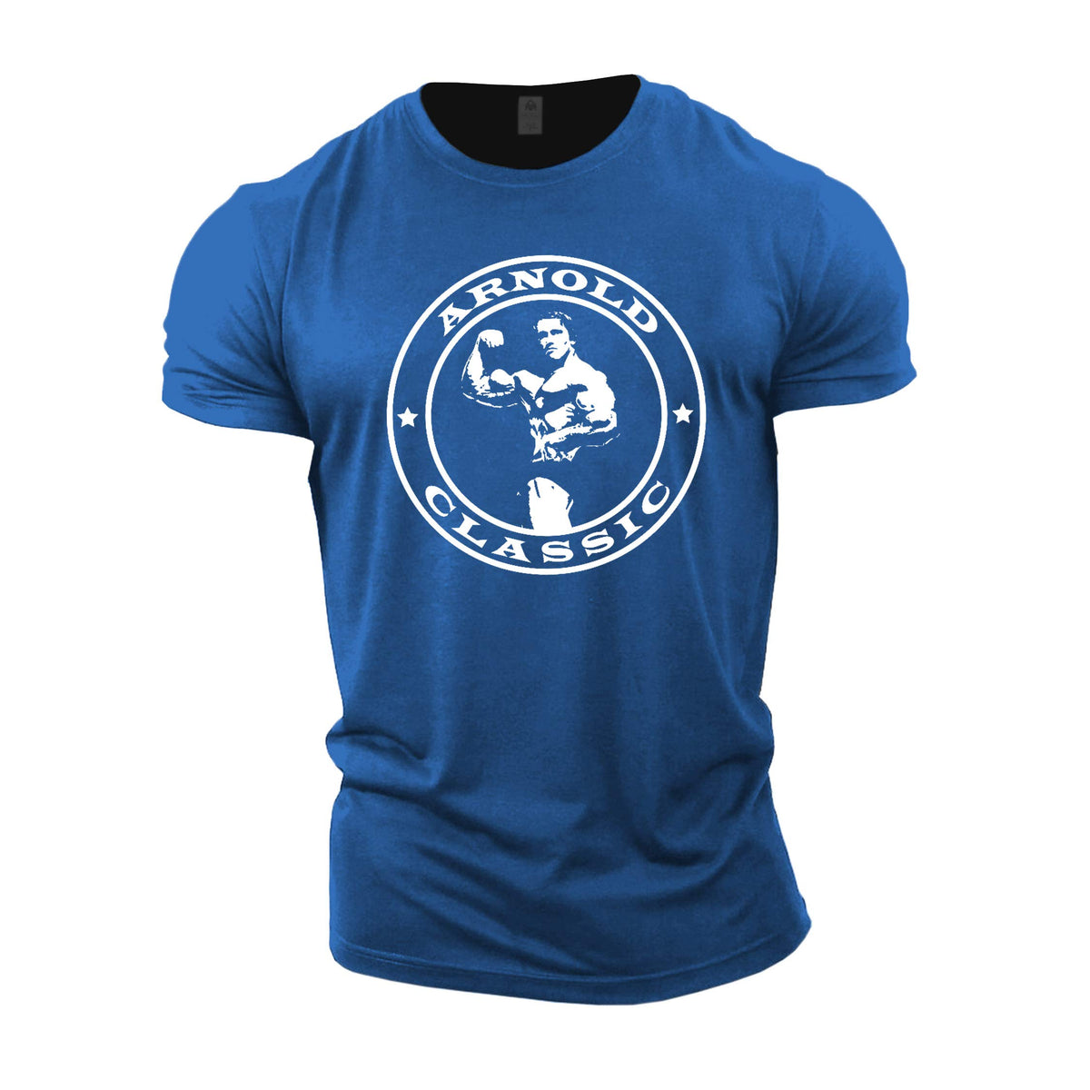 GYMTIER Mens Bodybuilding T-Shirt - Arnold Classic - Gym Training Top Royal Blue Large