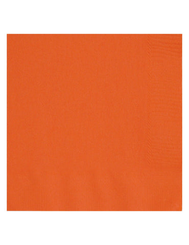 Vibrant Pumpkin Orange Luncheon Napkins (16cm) 20 Count - Premium Disposable Napkins for Parties and Events