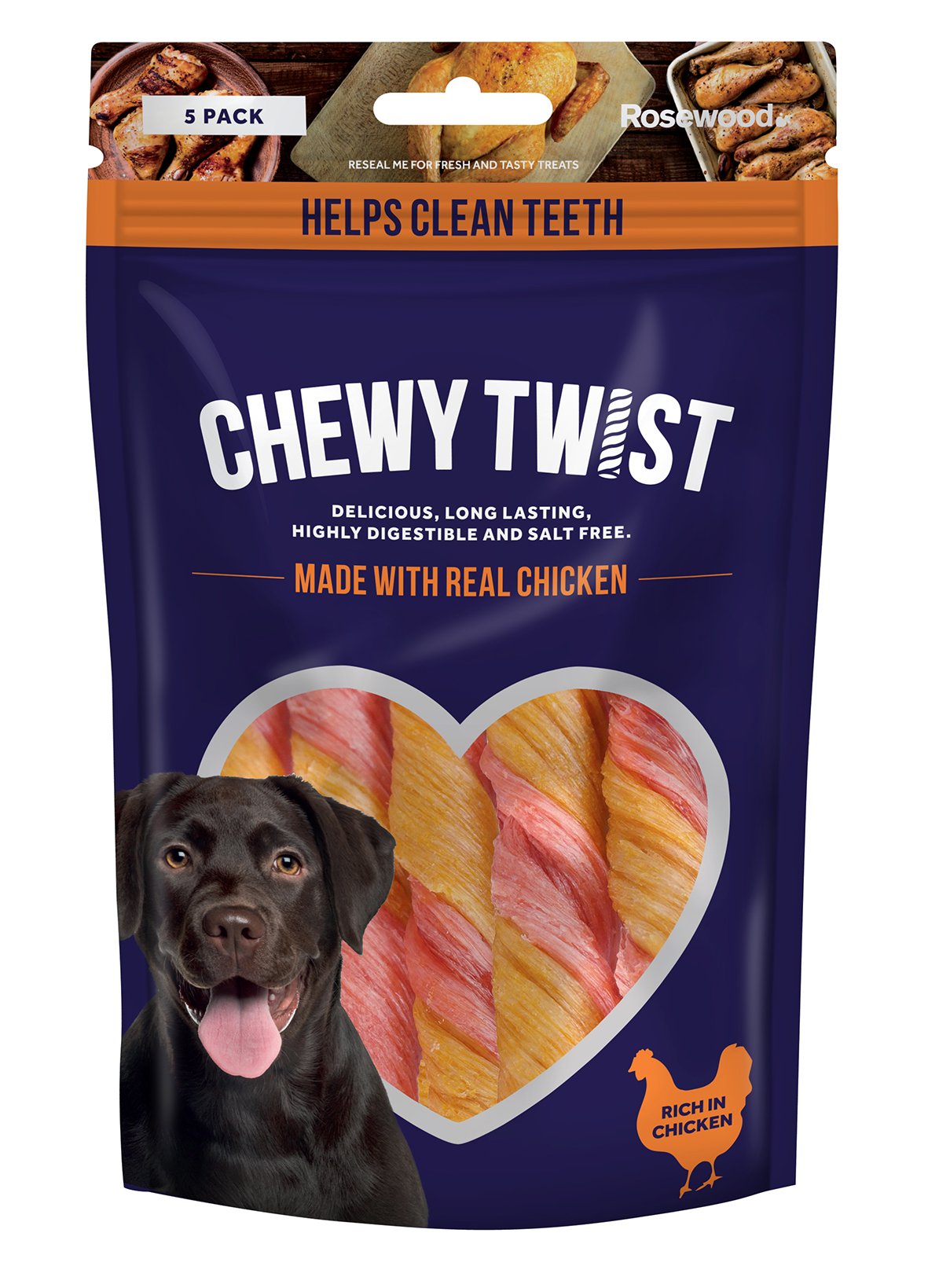 Rosewood Chewy Twist Chicken Dog Treats, 10 x 115g , 10 Count (Pack of 1)