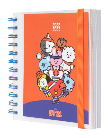BT21 Official Merchandise - BT21 Diary 2022-2023 | Back To School 11 Months Academic Diary Day To Page | August 2022 - June 2023 |Mid Year Diary 2022-2023 With Stickers | BT21 Gifts | Kawaii