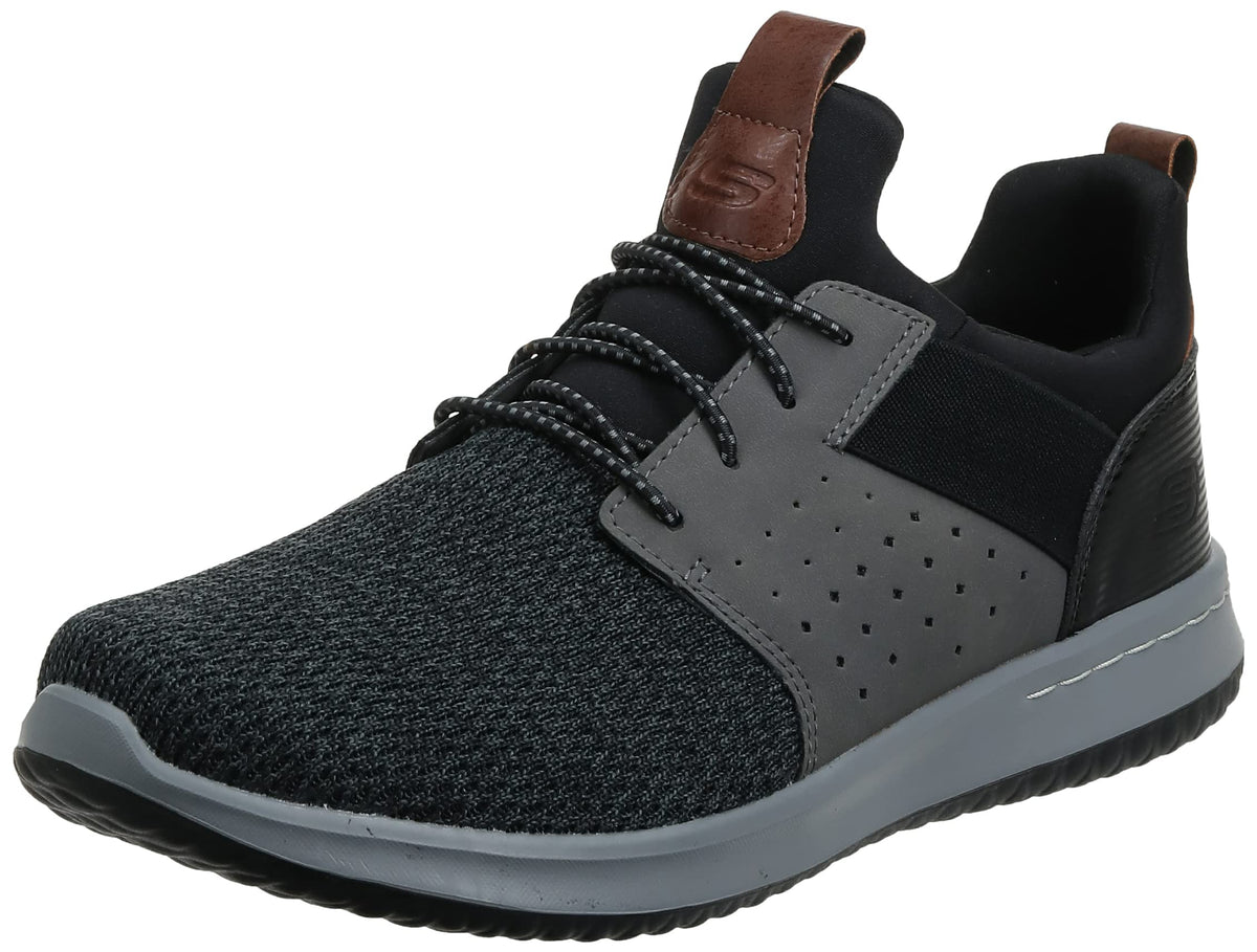Skechers Men's Classic Fit-delson-camden Sneaker, Black Grey, 9 UK Wide