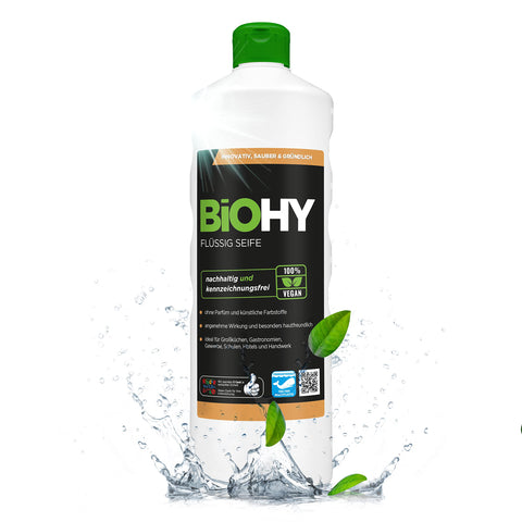 BiOHY Liquid Soap (1l Bottle) | Odourless, skin-friendly and refatting liquid hand soap | PHOSPHATFREE | Without perfume and colouring (FlÃƒÆ’Ã†â€™Ãƒâ€ Ã¢â‚¬â„¢ÃƒÆ’Ã¢â‚¬Â ÃƒÂ¢Ã¢â€šÂ¬Ã¢â€žÂ¢ÃƒÆ’Ã†â€™ÃƒÂ¢Ã¢â€šÂ¬Ã…Â¡ÃƒÆ’Ã¢â‚¬Å¡Ãƒâ€šÃ‚Â¼ssig Seife)