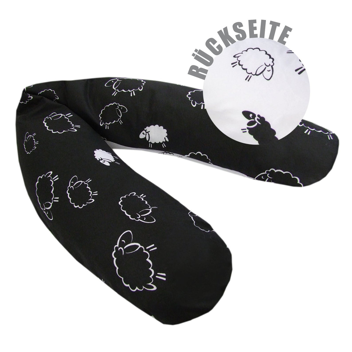 Rawstyle XXL * Double Sided * Cover for Breastfeeding Pillow (Sheep) Baby Run Cushion Long Body Pillow 170ÃƒÆ’Ã†â€™Ãƒâ€ Ã¢â‚¬â„¢ÃƒÆ’Ã‚Â¢ÃƒÂ¢Ã¢â‚¬Å¡Ã‚Â¬Ãƒâ€¦Ã‚Â¡ÃƒÆ’Ã†â€™ÃƒÂ¢Ã¢â€šÂ¬Ã…Â¡ÃƒÆ’Ã¢â‚¬Å¡Ãƒâ€šÃ‚Â cm Black/White