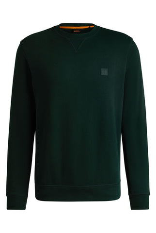 BOSS Mens Crew Sweatshirt Open Green L