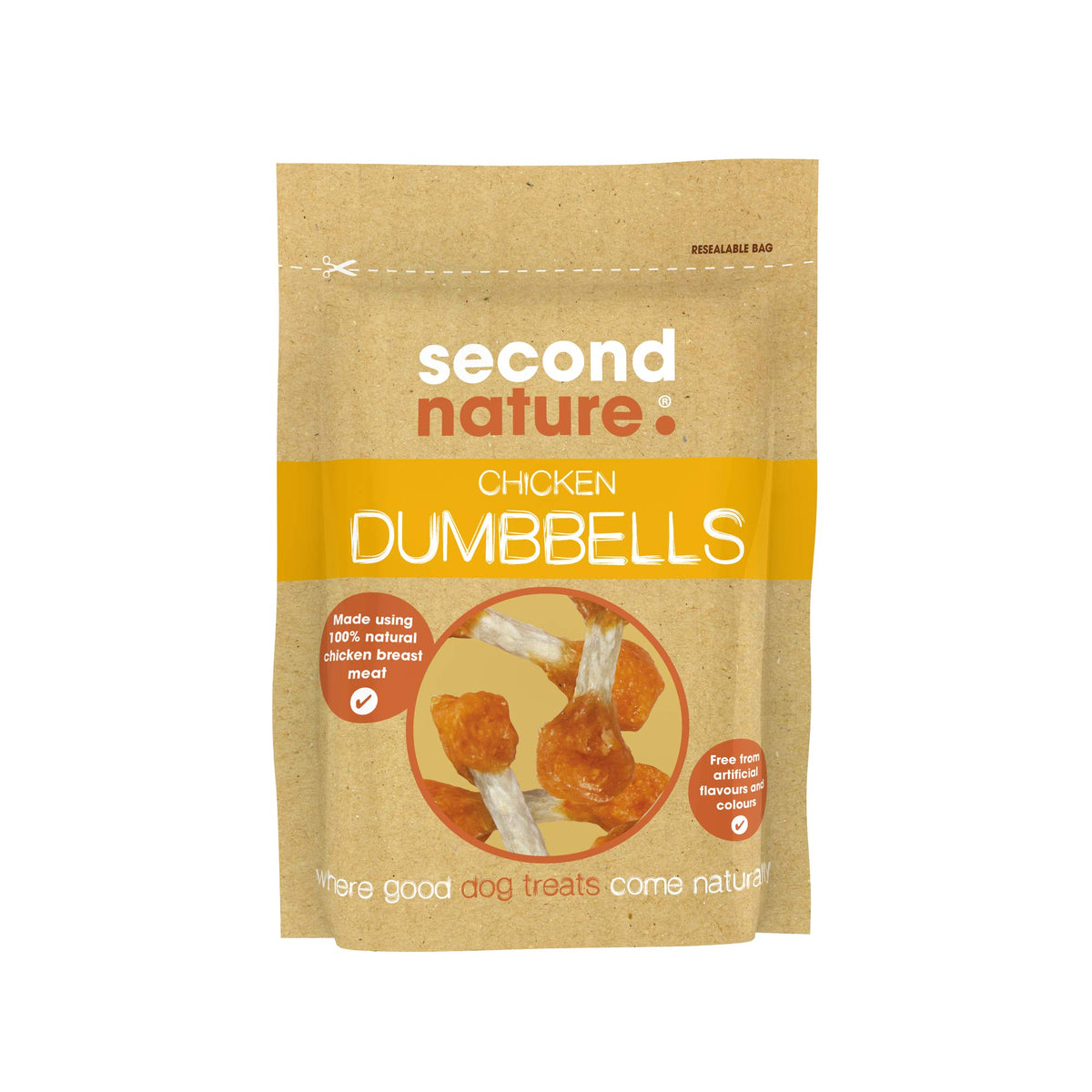 Second Nature Premium, Dog Treat Chicken Dumbells 10x80gm