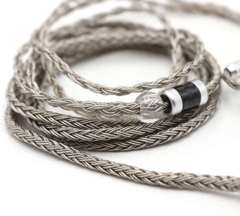 Linsoul Tripowin Zonie 16 Core Silver Plated Cable SPC Earphone Cable for TIN Audio T2 T3 UE900s BGVP Earphones (MMCX, 4.4mm, Grey)