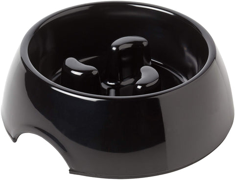 Rosewood Anti scoff Slow Feeder, Melamine Dog Bowl, Black, large