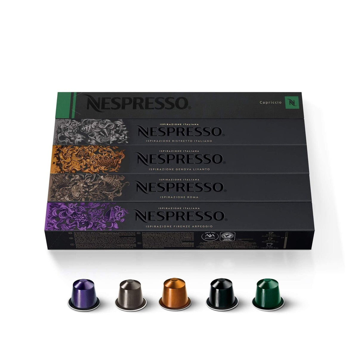 100 Nespresso OriginalLine Capsules Mixed Flavors - "NOT Compatible with VertuoLine machines"