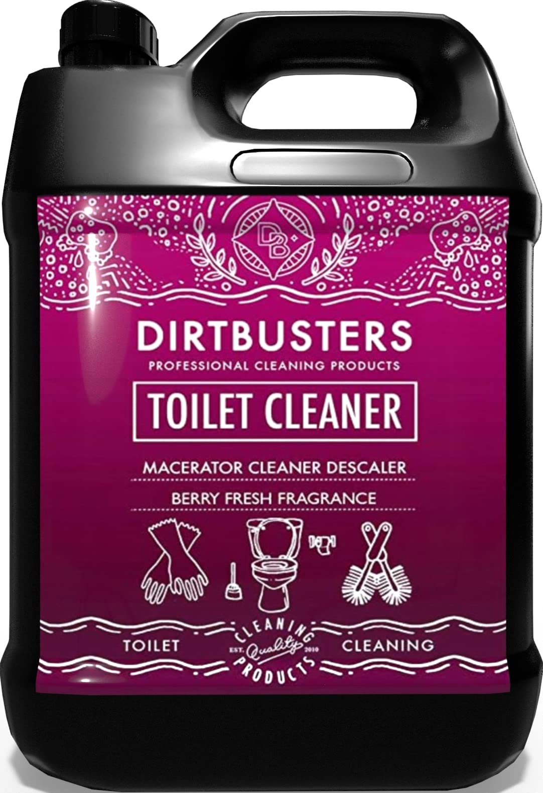 Dirtbusters Toilet Macerator Cleaner & Descaler, Deep Cleaning With Limescale Remover, Safe To Use With All Saniflo Pump Units, Toilets, Septic Tanks, Macerators & Urinals, Berry Fresh (5L)