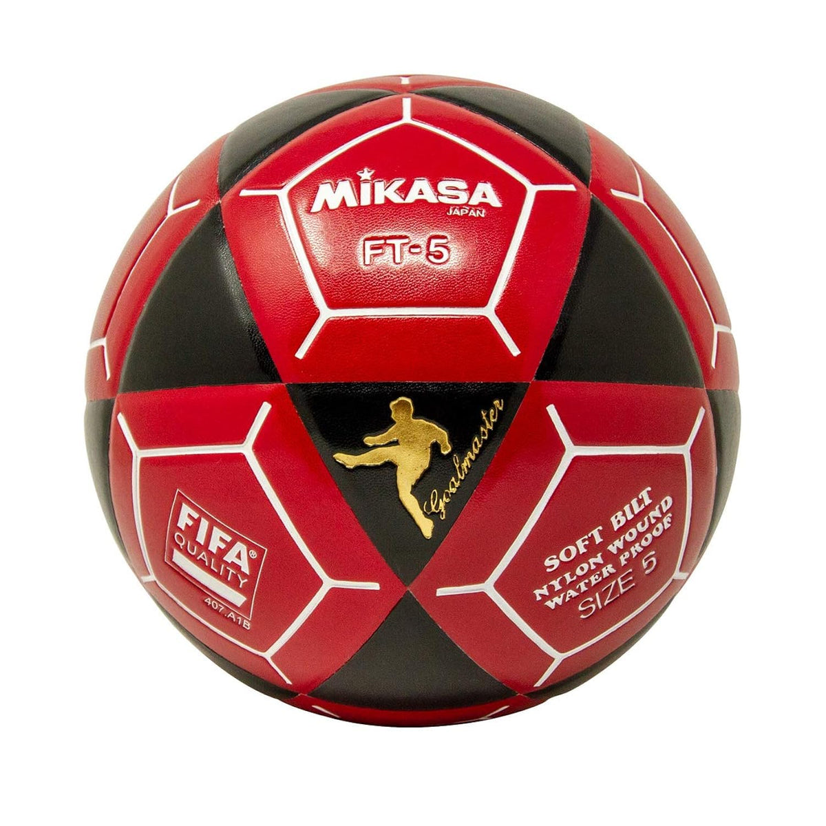 Mikasa FT5 Goal Master Soccer Ball, Black/Red, Size 5
