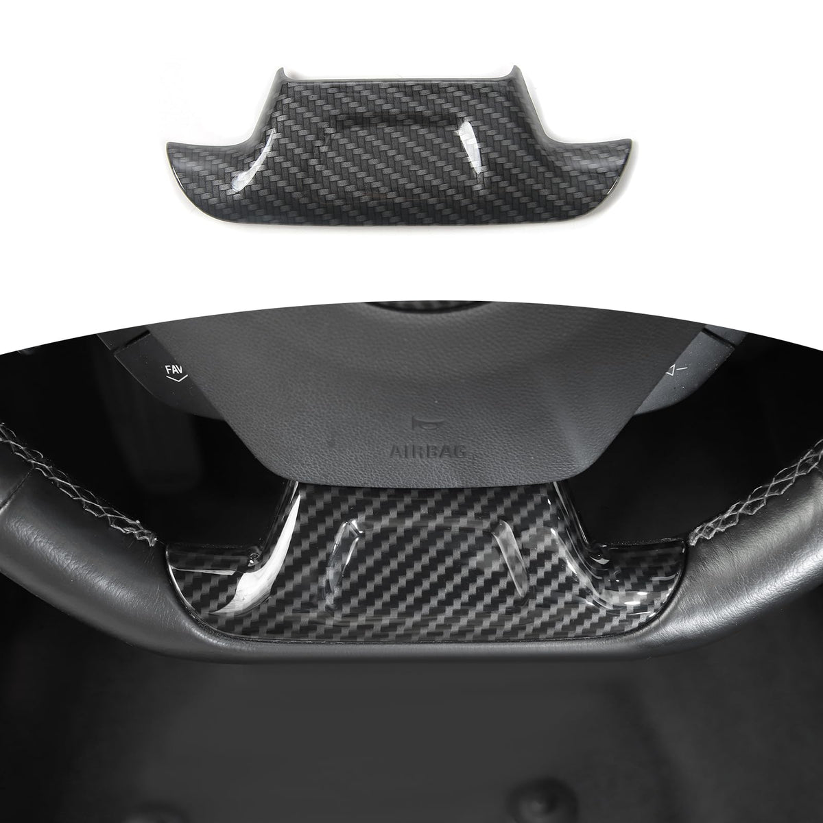 RT-TCZ for Chevy Camaro Steering Wheel Trim Sticker Cover Carbon Fiber for Chevrolet Camaro 2017 Up Carbon Fiber Interior Accessories