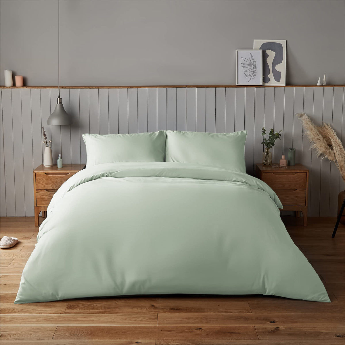 Silentnight Supersoft Collection Sage Duvet Cover Set. Super Soft and Snuggly Easy Care Duvet Cover Quilt Bedding Set - Single (135cm x 200cm) + 1 Matching Pillowcase