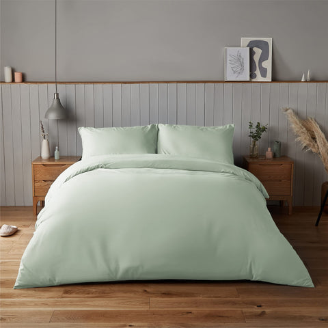 Silentnight Supersoft Collection Sage Duvet Cover Set. Super Soft and Snuggly Easy Care Duvet Cover Quilt Bedding Set - Single (135cm x 200cm) + 1 Matching Pillowcase
