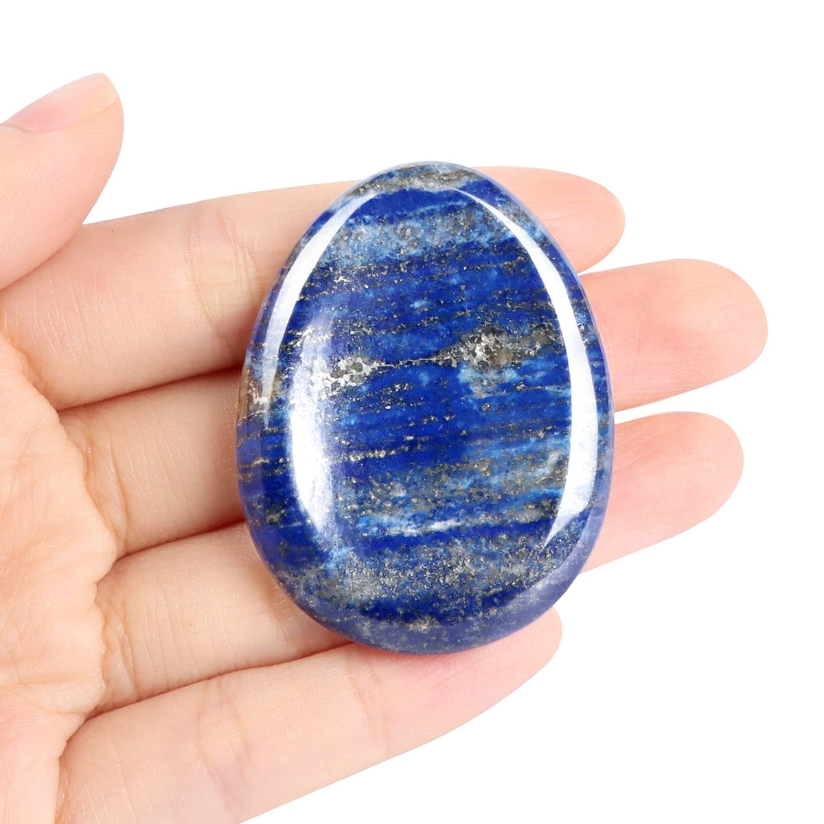 Artistone 1.5" Lapis Lazuli Crystal Thumb Worry Stone for Anxiety Chakra Crystals Palm Pocket Stone Healing Crystal for Stress, Meditation Reiki, Calming Stone Gifts