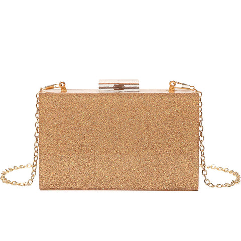 LETODE Acrylic Clutch Bags Purse Perspex Bag Handbags for Women, 10-glitter Gold, S