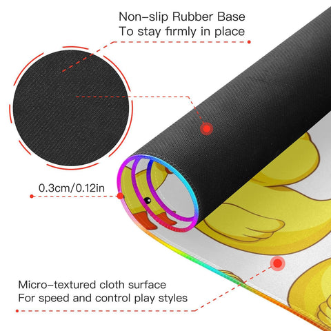 Cartoon Yellow Ducks Wireless Charging Mouse Pad for Mobile Phone Extra Large Gaming Mousepad with 13 Lighting Modes Keyboard Mat for Office Home Gaming MacBook PC Laptop Desk