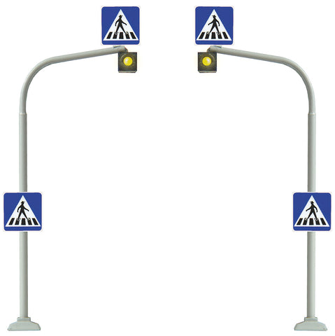 Busch 5916 Ped Xing set complete HO Signals Scale Model Signals