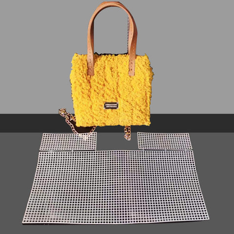 Allazone 39 PCS Clear Plastic Mesh Canvas Sheets for Embroidery, Plastic Canvas Plastic Mesh Sheets with 2 Color Acrylic Yarn for DIY Sewing Bag