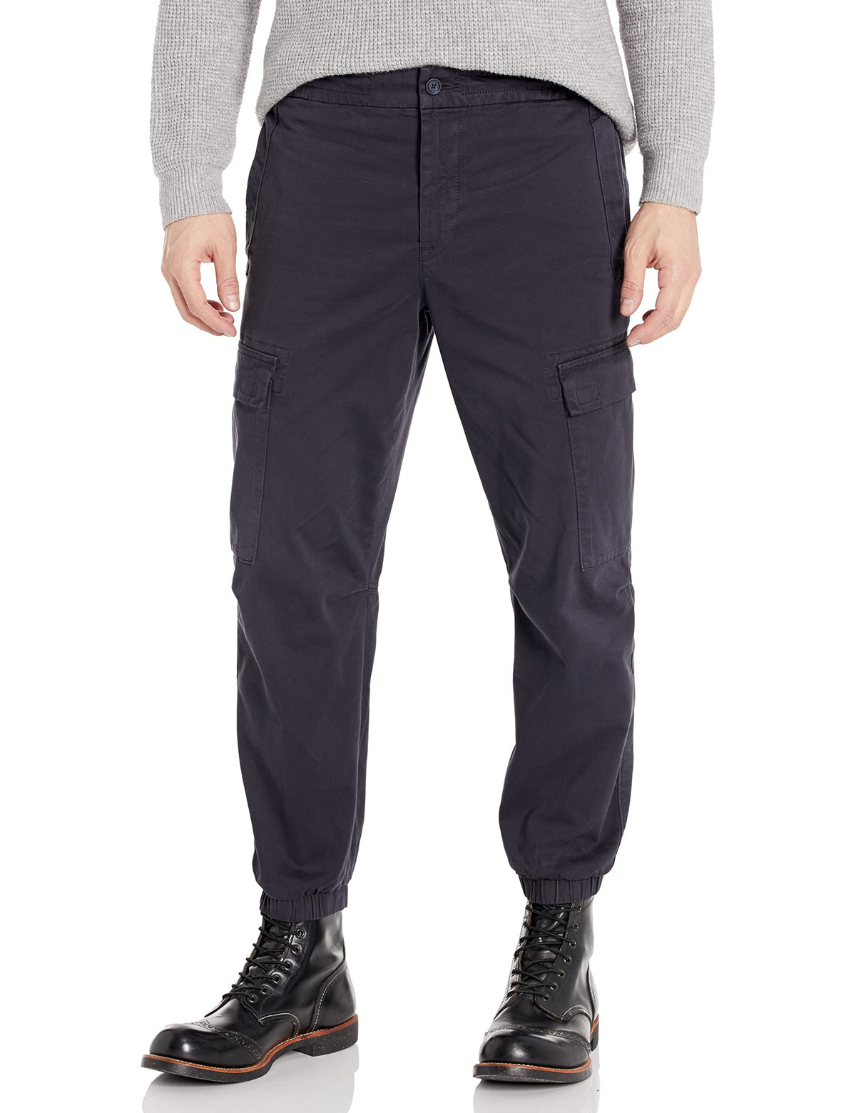 BOSS Men's Cotton Stretch Cargo Pants, Dark Indigo, 36R