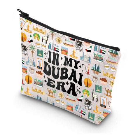 MYSOMY in My Dubai Era Makeup Bag Dubai Lovers Cosmetic Bag Welcome to Dubai Gift Dubai Travel Zipper Pouch (Dubai Bag)