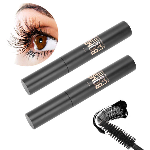 Black Mascara Waterproof Sweatproof Lengthening Curling Eye Lashes Makeup, No Flaking, No Smudging, No Clumping 0.4 Oz(Pack of 2)