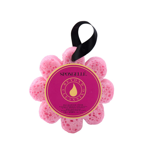 SPONGELLÃ‰ Spongelle Bulgarian Rose Wild Flower Buffer Body Scrubber | Bath & Shower Loofah for Women | Exfoliator with Body Wash Infused Sponge | 14+ uses