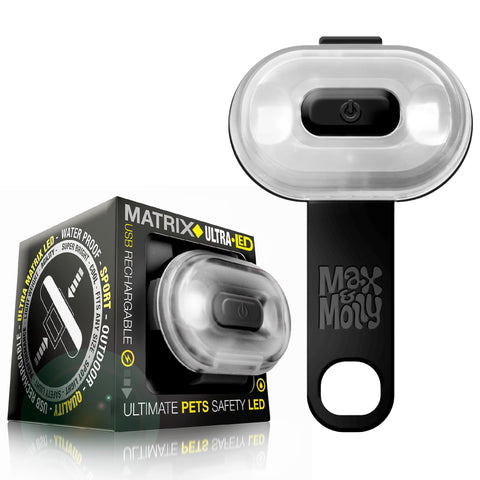 Max & Molly Pet Light | Midnight Black | Usb Charged No Batteries To Replace | 100% Waterproof | Ultra Bright LED Safety Light, One Size Fits All