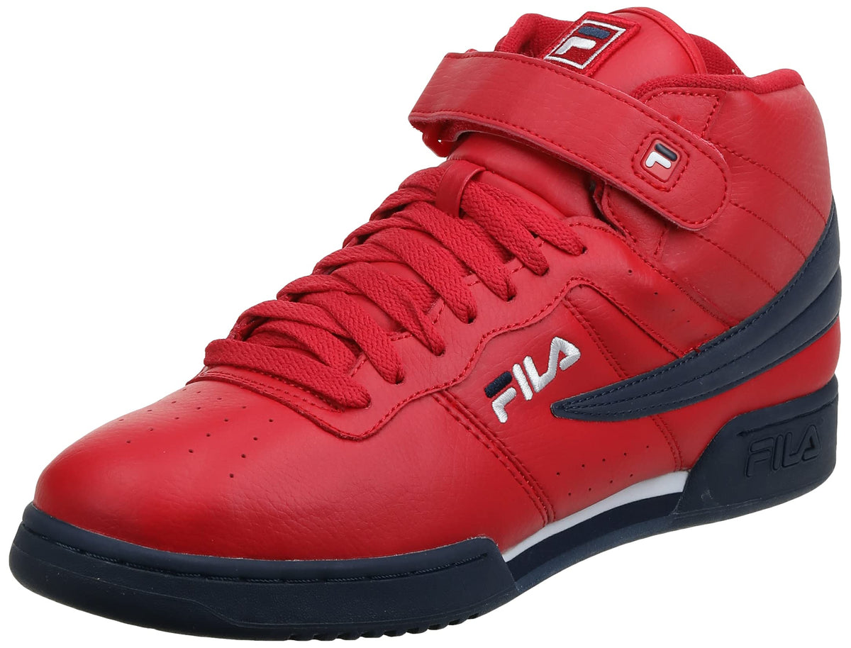 Fila Men's f-13v lea/syn Fashion Sneaker, Red Navy/White, 9.5 M US